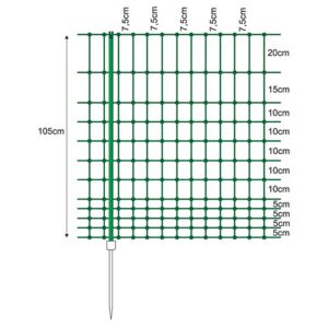 Kippennet groen 105 cm 50m enkele pen 