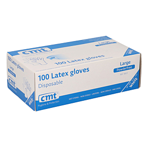 Handschoen CMT wit latex poedervrij 