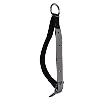 Schapenhalsriem 70cm zwart nylon met leer en ring